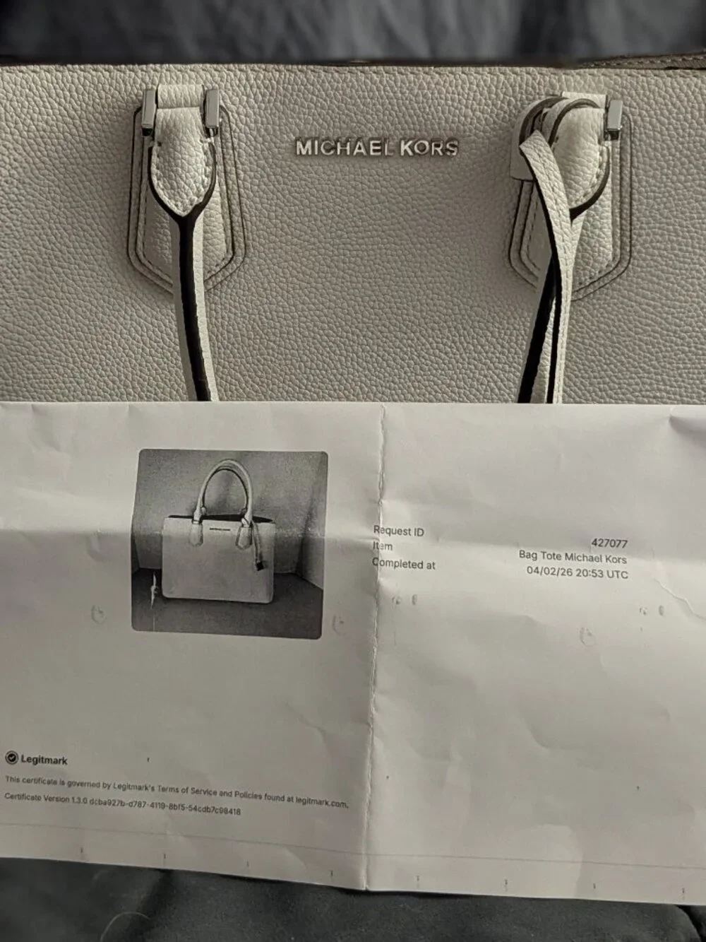 Michael Kors Mercer Large Pebbled Leather Accordion Tote Bag - Optic White (COA)